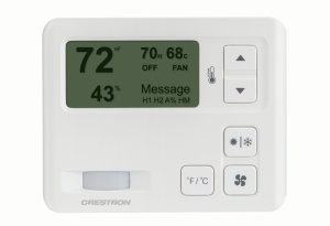 Crestron CHV-TSTAT-FCU-PIR-10-W-T — 0-10V Isıtma/Soğutma Fan-Coil Termostatı, Beyaz Dokulu