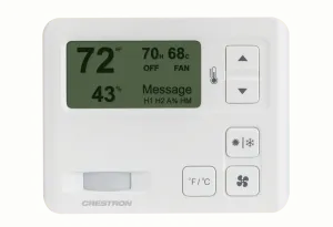 Crestron CHV-TSTAT-FCU-PIR-10-W-T — 0-10V Isıtma/Soğutma Fan-Coil Termostatı, Beyaz Dokulu