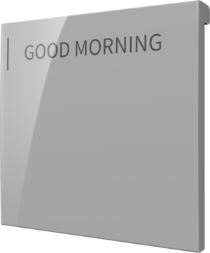Crestron CM2-BTN-LG-G-S ENGRAVED — Cameo® 2 Arkadan Aydınlatmalı, Gravürlenebilir Buton, Büyük, Gri Pürüzsüz, Özel Gravü