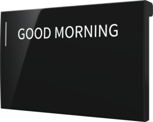 Crestron CM2-BTN-MD-B-S ENGRAVED — Cameo® 2 Arkadan Aydınlatmalı, Gravürlenebilir Buton, Orta, Siyah Pürüzsüz, Özel Grav