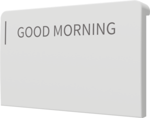 Crestron CM2-BTN-MD-TOP-W-T ENGRAVED — Cameo® 2 Arkadan Aydınlatmalı, Gravürlenebilir Buton, Orta, Üst, Beyaz Dokulu, Öz