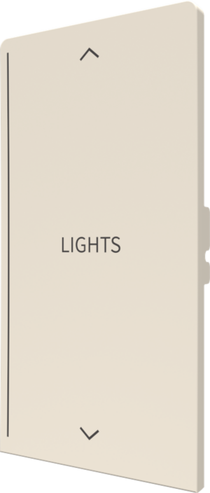 Crestron CM2-BTN-RKR-A-T ENGRAVED — Cameo® 2 Arkadan Aydınlatmalı, Gravürlenebilir Buton, Rocker, Badem Dokulu, Özel İşl