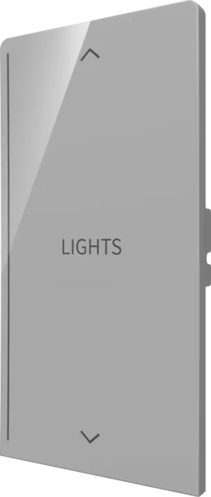 Crestron CM2-BTN-RKR-G-S ENGRAVED — Cameo® 2 Arkadan Aydınlatmalı, Gravürlenebilir Buton, Rocker, Gri Pürüzsüz, Özel Gra