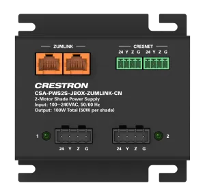 Crestron CSA-PWS2S-JBOX-ZUMLINK-CN — Motorlu Gölgeleme Çözümleri için İki Motorlu J-Box Montajlı Güç Kaynağı