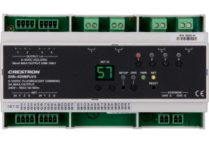 Crestron DIN-4DIMFLV4 - 4 Kanal 0-10V Dimmer, 4 Besleme, DIN Ray Montajı