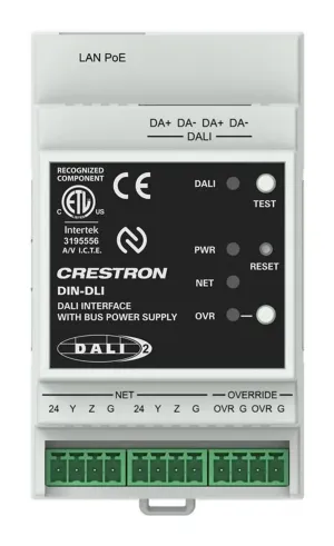 Crestron DIN-DLI — DALI® Arayüzü, DIN Ray Montajı