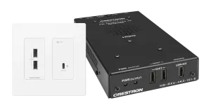 Crestron DM-EXT-2011-2G-W KIT — USB-C® DisplayPort™ için 4K60 4:4:4 DM® Essentials Verici Alıcı Çifti ve CATx Kablo Üzer