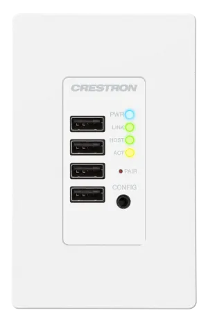 Crestron DM-NUX-R2-1G-W — DM NUX USB üzerinden Ağ Duvar Plakası, Yönlendirmeli, Uzaktan Kumandalı, Beyaz