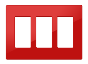 Crestron FP-G3-RED-S - Dekoratör Stili Ön Panel, 3'lü, Kırmızı Pürüzsüz