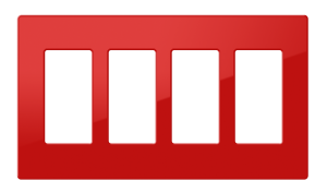 Crestron FP-G4-RED-S - Dekoratör Stili Ön Panel, 4'lü, Kırmızı Pürüzsüz