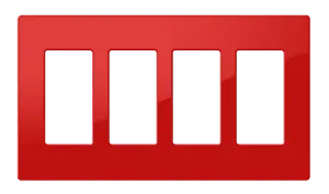 Crestron FP-G4-RED-S - Dekoratör Stili Ön Panel, 4'lü, Kırmızı Pürüzsüz