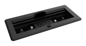 Crestron FT2-1200-MECH-PTL-B — FlipTop™ FT2 Serisi Kablo Yönetim Sistemi, 1200 Boyut, Mekanik, Geçiş Kapaklı, Siyah