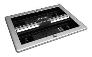 Crestron FT2-1400-ELEC-PTL-AL — FlipTop™ FT2 Serisi Kablo Yönetim Sistemi, 1400 Boyut, Elektrikli, Geçiş Kapaklı, Alaşım