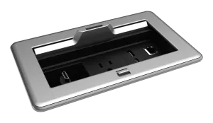 Crestron FT2-202-ELEC-PTL-AL — FlipTop™ FT2 Serisi Kablo Yönetim Sistemi, 202 Boyut, Elektrikli, Geçiş Kapaklı, Alaşım