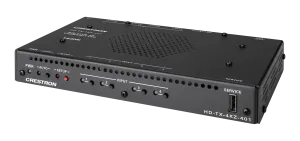 Crestron HD-TX-4KZ-401 — CATx Kablo Üzerinden HDMI® Sinyal Uzantısı için DM® Essentials 4K60 4:4:4 Verici ve 4x1 Otomati