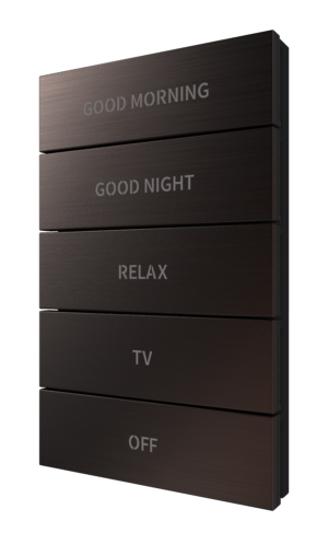 Crestron HZ2-BTNS-1-DRK-BRZ ENGRAVED — Horizon® 2 Düğme Düzeneği, Stil 1, Özel İşlemeli, Koyu Bronz