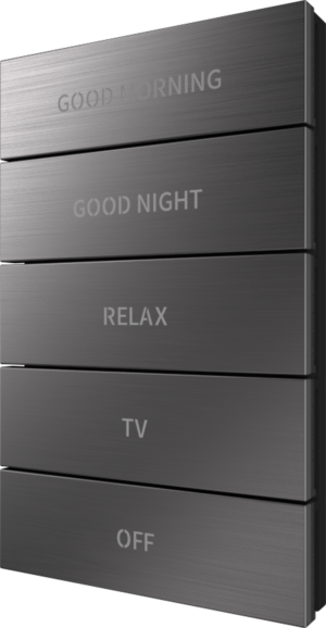 Crestron HZ2-BTNS-1-DRK-NKL ENGRAVED — Horizon® 2 Düğme Düzeneği, Stil 1, Özel İşlemeli, Koyu Nikel