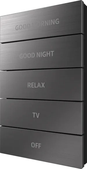 Crestron HZ2-BTNS-1-DRK-NKL ENGRAVED — Horizon® 2 Düğme Düzeneği, Stil 1, Özel İşlemeli, Koyu Nikel