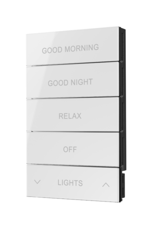 Crestron HZ2-BTNS-2-GLASS-W ENGRAVED — Horizon® 2 Düğme Düzeneği, Stil 2, Özel İşlemeli, Beyaz Cam
