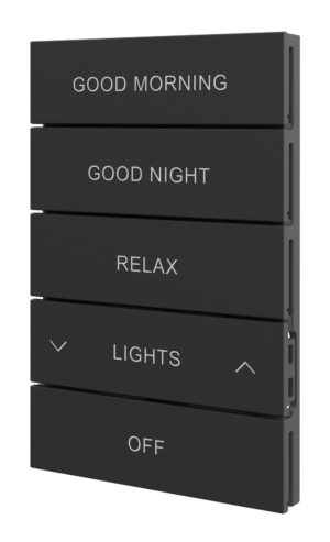 Crestron HZ2-BTNS-3-B ENGRAVED — Horizon® 2 Düğme Düzeneği, Stil 3, Özel İşlemeli, Siyah