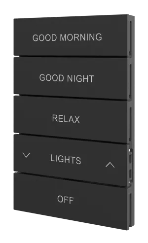 Crestron HZ2-BTNS-3-B ENGRAVED — Horizon® 2 Düğme Düzeneği, Stil 3, Özel İşlemeli, Siyah
