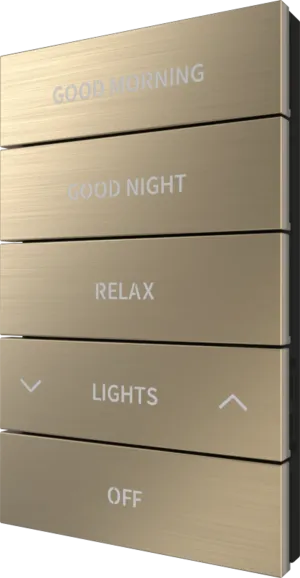 Crestron HZ2-BTNS-3-BR-BRASS ENGRAVED — Horizon® 2 Düğme Düzeneği, Stil 3, Özel İşlemeli, Fırçalanmış Pirinç