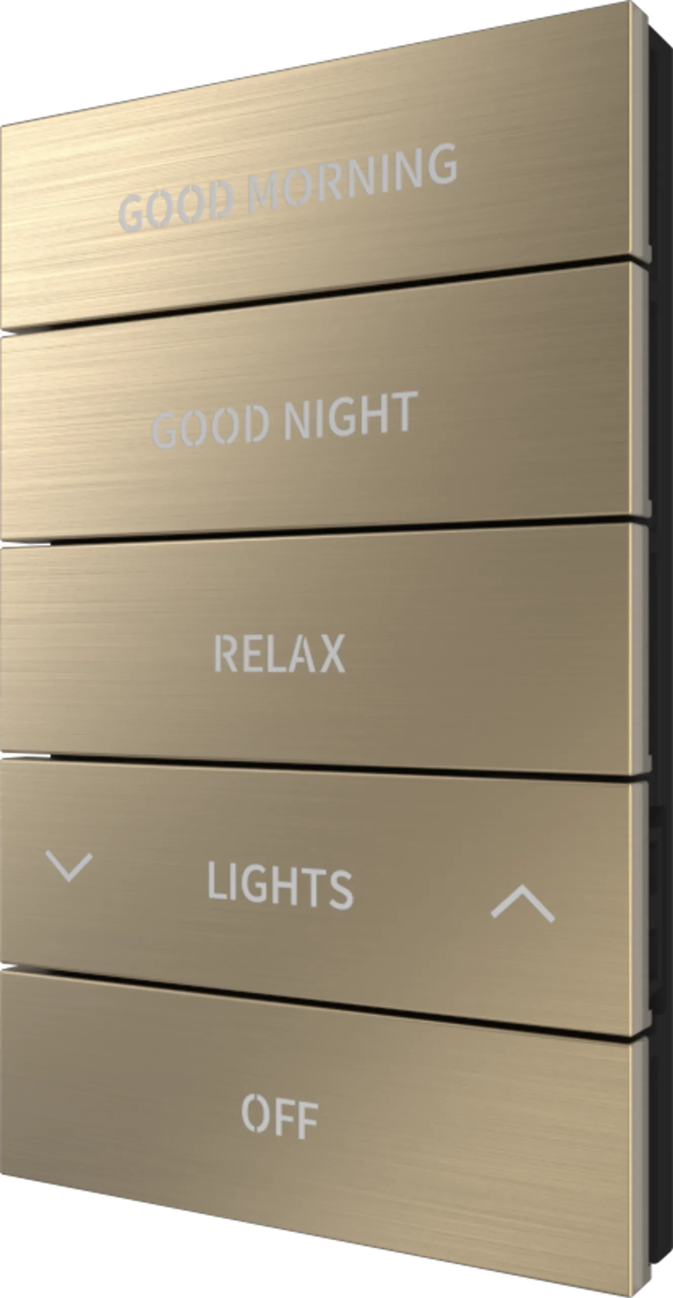 Crestron HZ2-BTNS-3-BR-BRASS ENGRAVED — Horizon® 2 Düğme Düzeneği, Stil 3, Özel İşlemeli, Fırçalanmış Pirinç