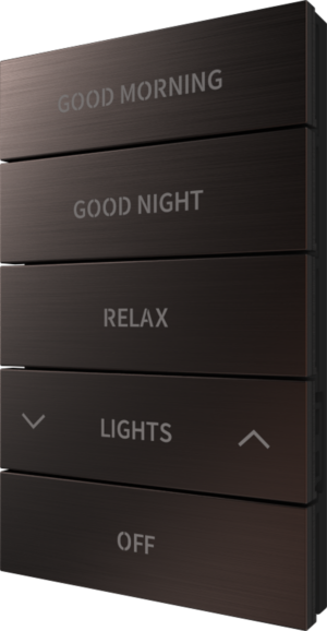 Crestron HZ2-BTNS-3-DRK-BRZ ENGRAVED — Horizon® 2 Düğme Düzeneği, Stil 3, Özel İşlemeli, Koyu Bronz