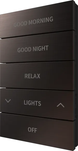 Crestron HZ2-BTNS-3-DRK-BRZ ENGRAVED — Horizon® 2 Düğme Düzeneği, Stil 3, Özel İşlemeli, Koyu Bronz