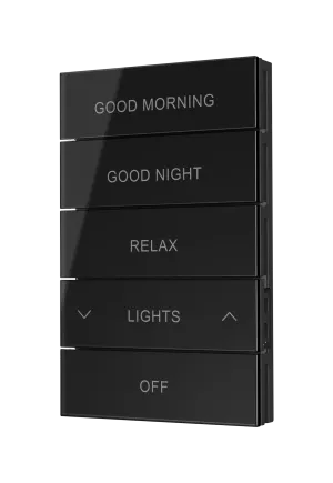 Crestron HZ2-BTNS-3-GLASS-B ENGRAVED — Horizon® 2 Düğme Düzeneği, Stil 3, Özel İşlemeli, Siyah Cam