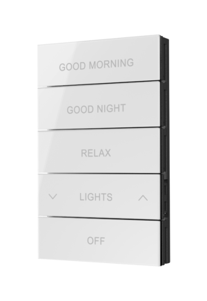 Crestron HZ2-BTNS-3-GLASS-W ENGRAVED — Horizon® 2 Düğme Düzeneği, Stil 3, Özel İşlemeli, Beyaz Cam