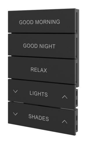 Crestron HZ2-BTNS-4-B ENGRAVED — Horizon® 2 Düğme Düzeneği, Stil 4, Özel İşlemeli, Siyah