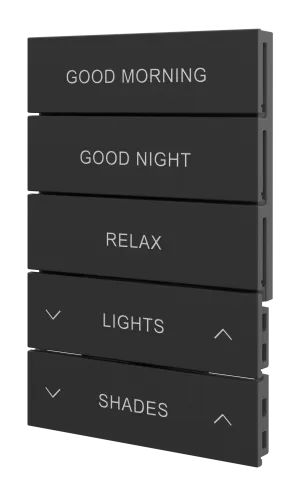 Crestron HZ2-BTNS-4-B ENGRAVED — Horizon® 2 Düğme Düzeneği, Stil 4, Özel İşlemeli, Siyah