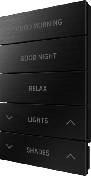 Crestron HZ2-BTNS-4-BR-BLK ENGRAVED — Horizon® 2 Düğme Düzeneği, Stil 4, Özel İşlemeli, Fırçalanmış Siyah