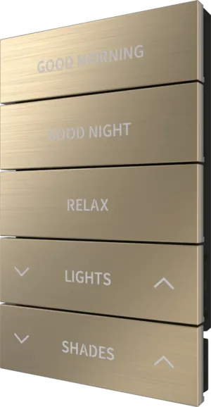 Crestron HZ2-BTNS-4-BR-BRASS ENGRAVED — Horizon® 2 Düğme Düzeneği, Stil 4, Özel İşlemeli, Fırçalanmış Pirinç
