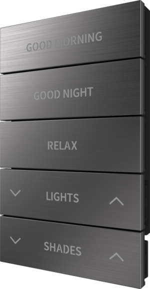 Crestron HZ2-BTNS-4-DRK-NKL ENGRAVED — Horizon® 2 Düğme Düzeneği, Stil 4, Özel İşlemeli, Koyu Nikel