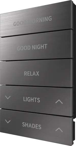 Crestron HZ2-BTNS-4-DRK-NKL ENGRAVED — Horizon® 2 Düğme Düzeneği, Stil 4, Özel İşlemeli, Koyu Nikel