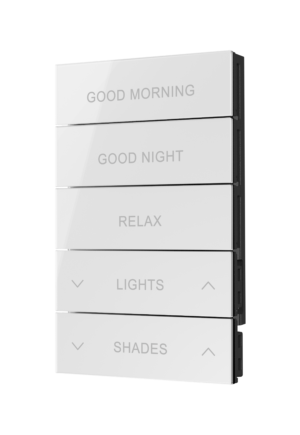 Crestron HZ2-BTNS-4-GLASS-W ENGRAVED — Horizon® 2 Düğme Düzeneği, Stil 4, Özel İşlemeli, Beyaz Cam