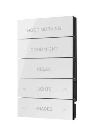 Crestron HZ2-BTNS-4-GLASS-W ENGRAVED — Horizon® 2 Düğme Düzeneği, Stil 4, Özel İşlemeli, Beyaz Cam