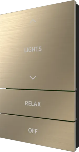 Crestron HZ2-BTNS-5-BR-BRASS ENGRAVED — Horizon® 2 Düğme Düzeneği, Stil 5, Özel İşlemeli, Fırçalanmış Pirinç