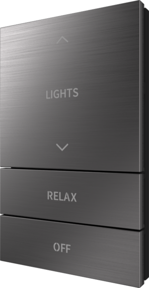 Crestron HZ2-BTNS-5-DRK-NKL ENGRAVED — Horizon® 2 Düğme Düzeneği, Stil 5, Özel İşlemeli, Koyu Nikel