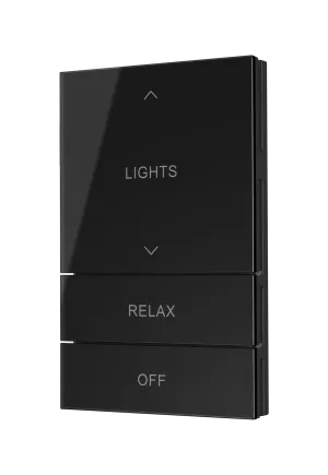 Crestron HZ2-BTNS-5-GLASS-B ENGRAVED — Horizon® 2 Düğme Düzeneği, Stil 5, Özel İşlemeli, Siyah Cam