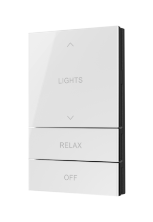 Crestron HZ2-BTNS-5-GLASS-W ENGRAVED — Horizon® 2 Düğme Düzeneği, Stil 5, Özel İşlemeli, Beyaz Cam
