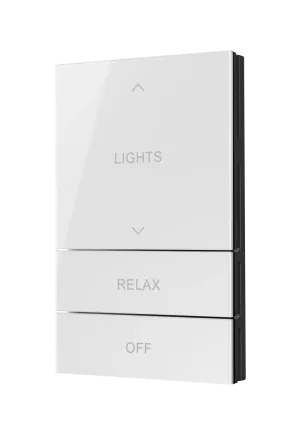 Crestron HZ2-BTNS-5-GLASS-W ENGRAVED — Horizon® 2 Düğme Düzeneği, Stil 5, Özel İşlemeli, Beyaz Cam