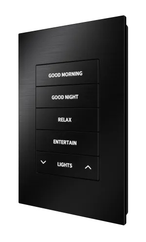 Crestron HZ2-KPCN-BR-BLK ENGRAVED — Cresnet® İletişimli Horizon® 2 Tuş Takımı, Özel İşlemeli, Fırçalanmış Siyah