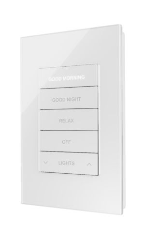 Crestron HZ2-KPCN-GLASS-W ENGRAVED — Cresnet® İletişimli Horizon® 2 Tuş Takımı, Beyaz Cam, Kazınmış