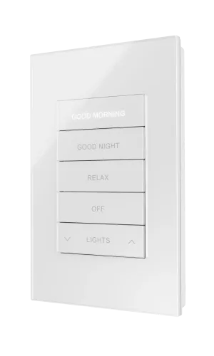 Crestron HZ2-KPCN-GLASS-W ENGRAVED — Cresnet® İletişimli Horizon® 2 Tuş Takımı, Beyaz Cam, Kazınmış