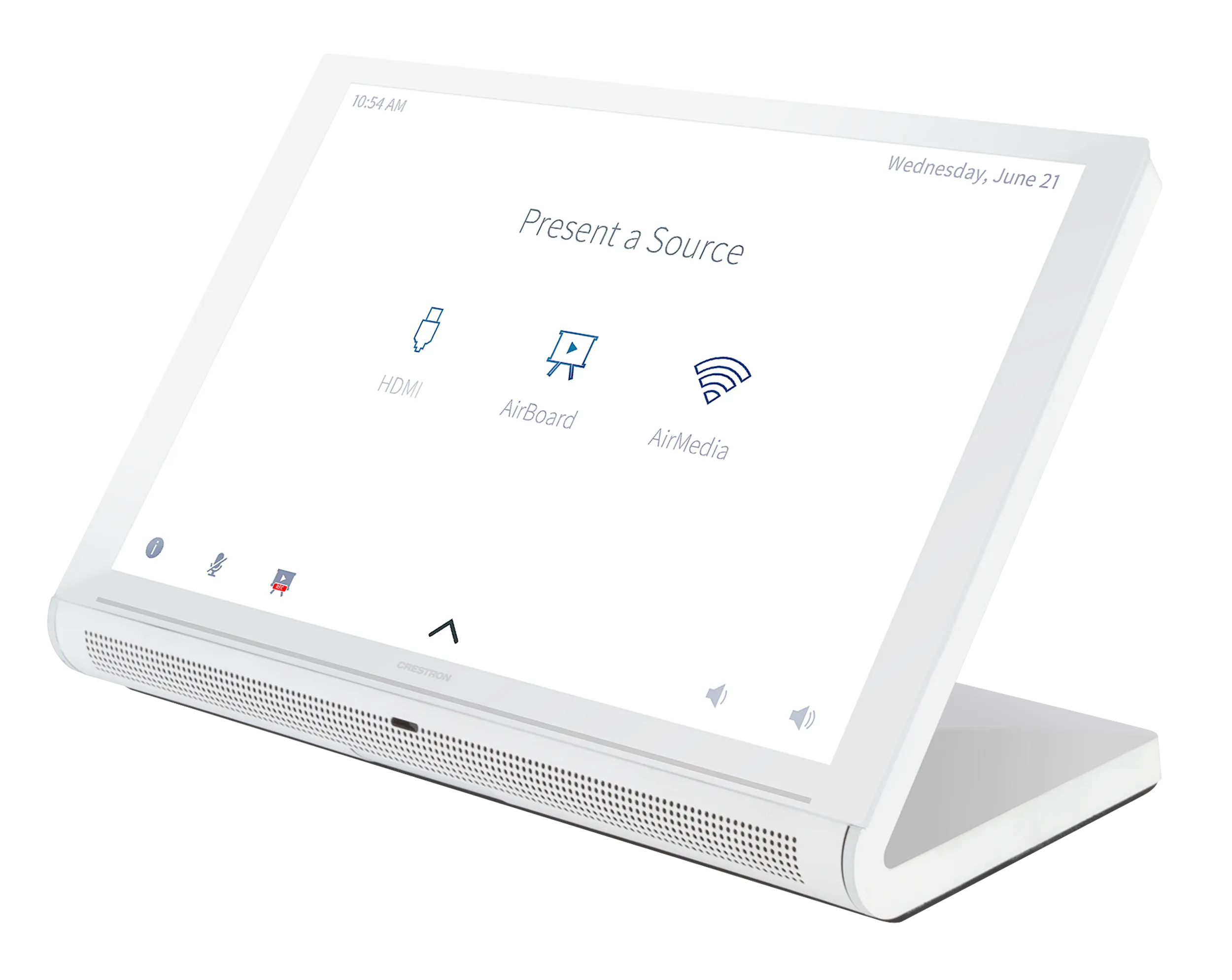 Crestron TS-1070-W-S — 10,1 inç Masaüstü Dokunmatik Ekran, Beyaz Pürüzsüz