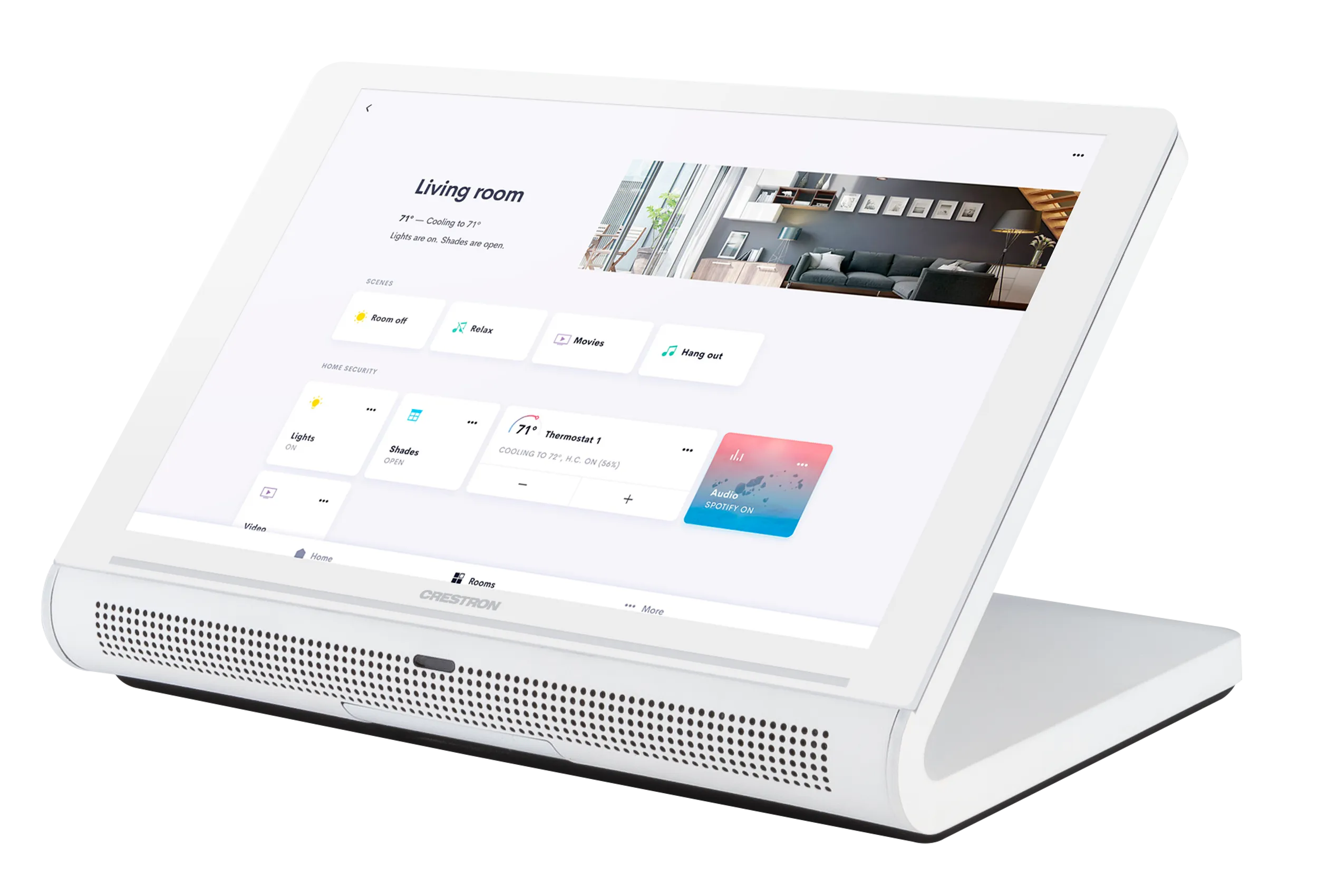 Crestron TS-770R-W — 7 inç Masaüstü Dokunmatik Ekran, Crestron Home® İşletim Sistemi Sürümü, Beyaz