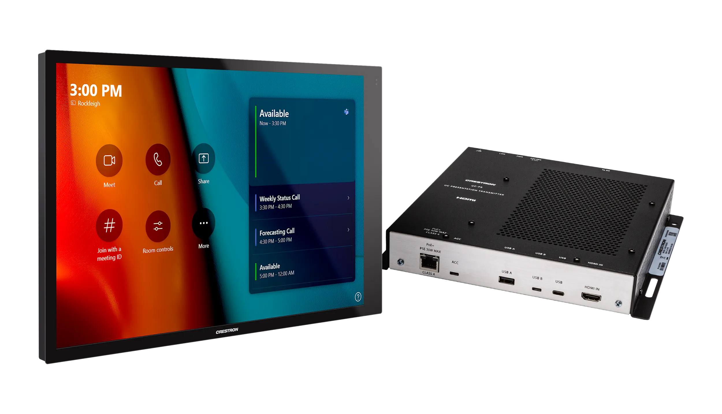 Crestron UC-CX100-T-WM — Microsoft Teams® Odaları için Duvara Monte Kontrol Arayüzüne sahip Crestron Flex Gelişmiş Video